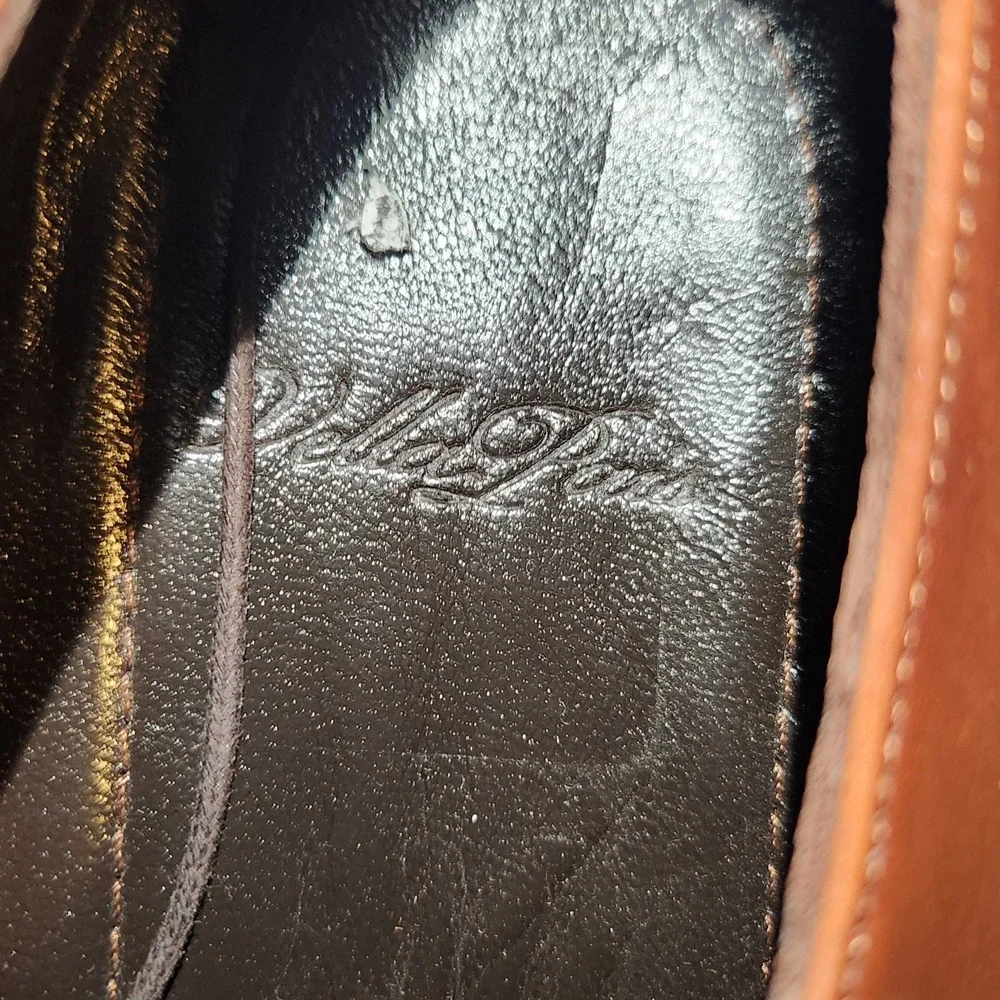 Vellapais Men's Brown Burnished Leather Derby Dress Shoes Size 14 EU 49 48549